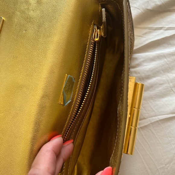 TOM FORD NATALIA MEDIUM PYTHON SHOULDER BAG GOLD (out of stock. Item L0826T-P45) - Picture 11 of 12